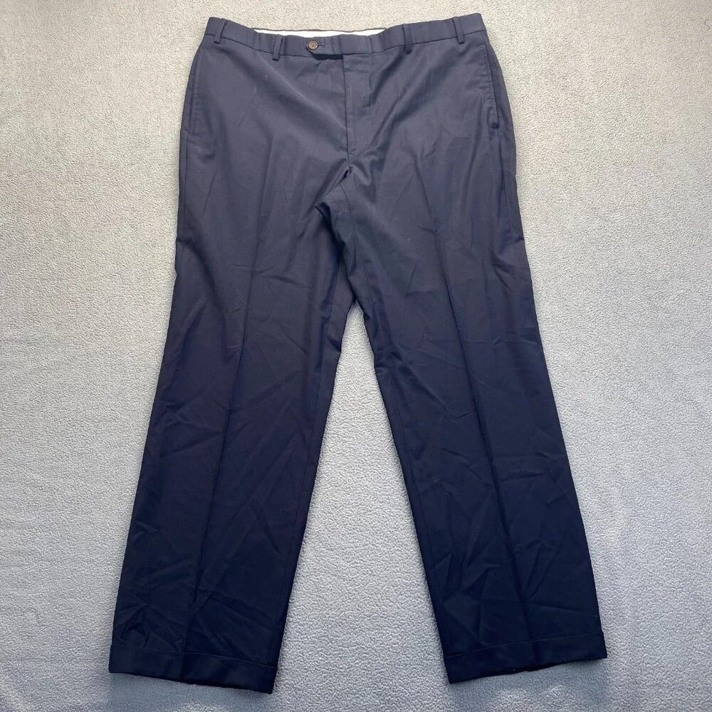 Brooks Brothers Dress Pants, Mens Size 40x32 Chino Navy Blue 88% Wool